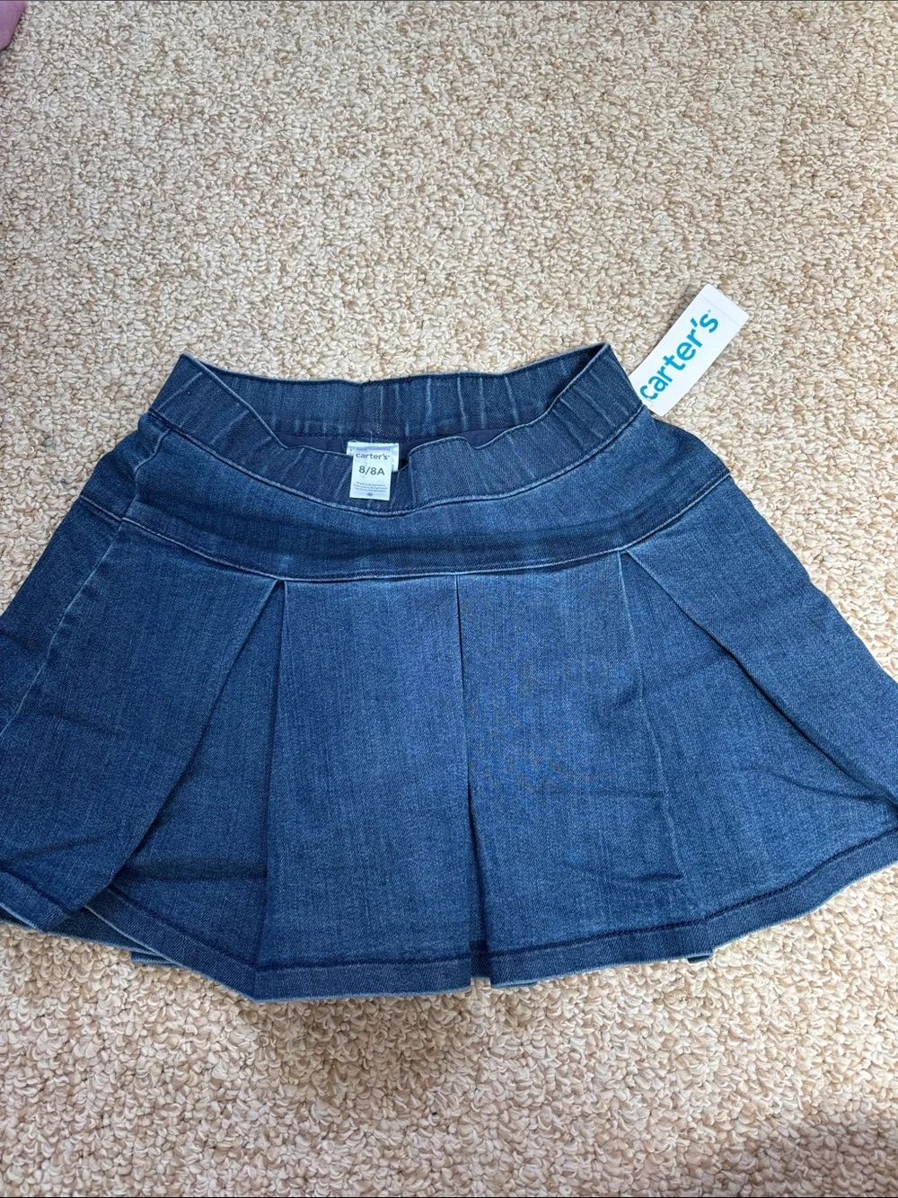 Carter's Dark Blue Denim Pleated Skirt